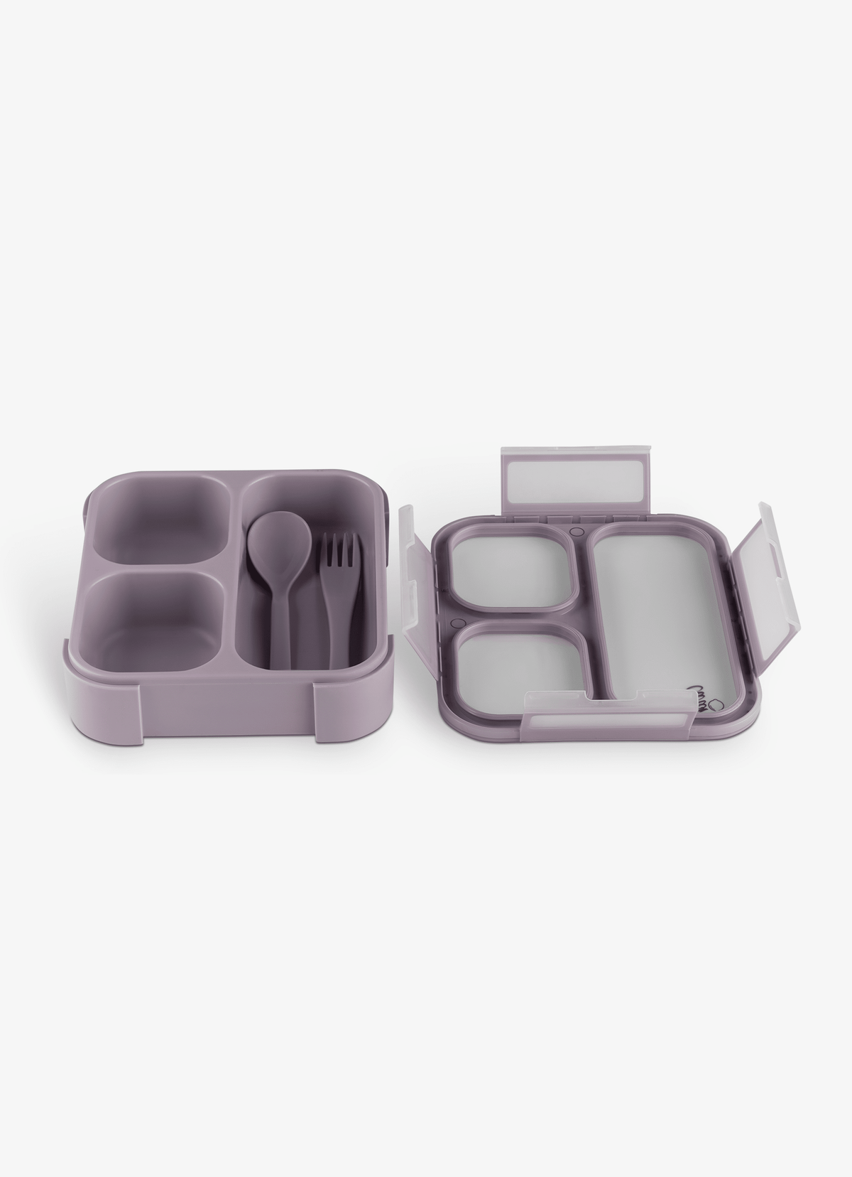 Lunch Box with Fork & Spoon - Purple