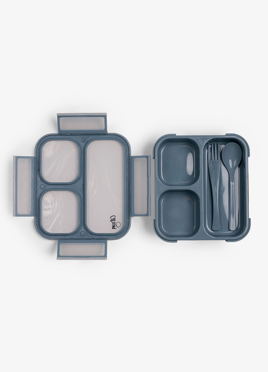 Lunch Box with Fork & Spoon - Dusty Blue
