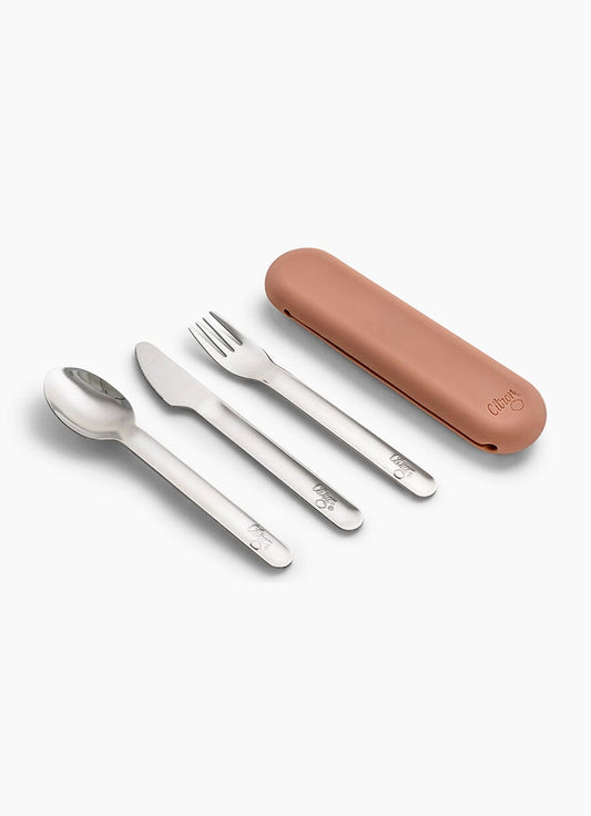 Stainless Steel Cutlery Set - Blush Pink + Case