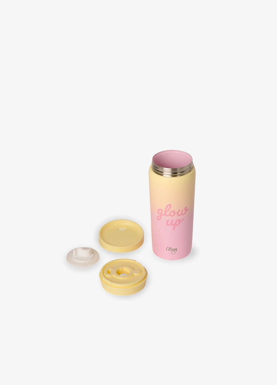Insulated Coffee Mug 450ml - Pink Yellow