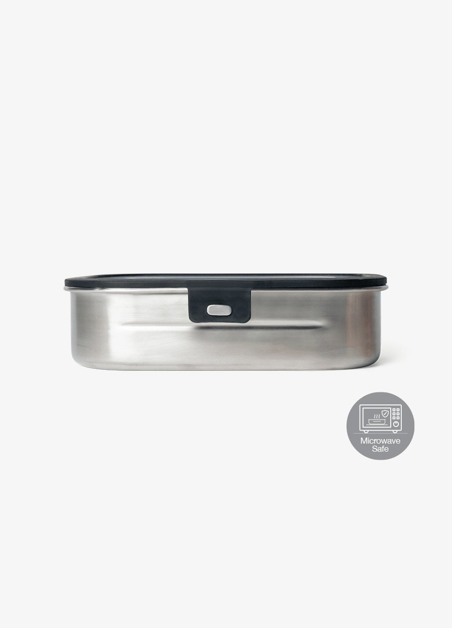Stainless Steel Lunchbox - 2 Compartment - Black