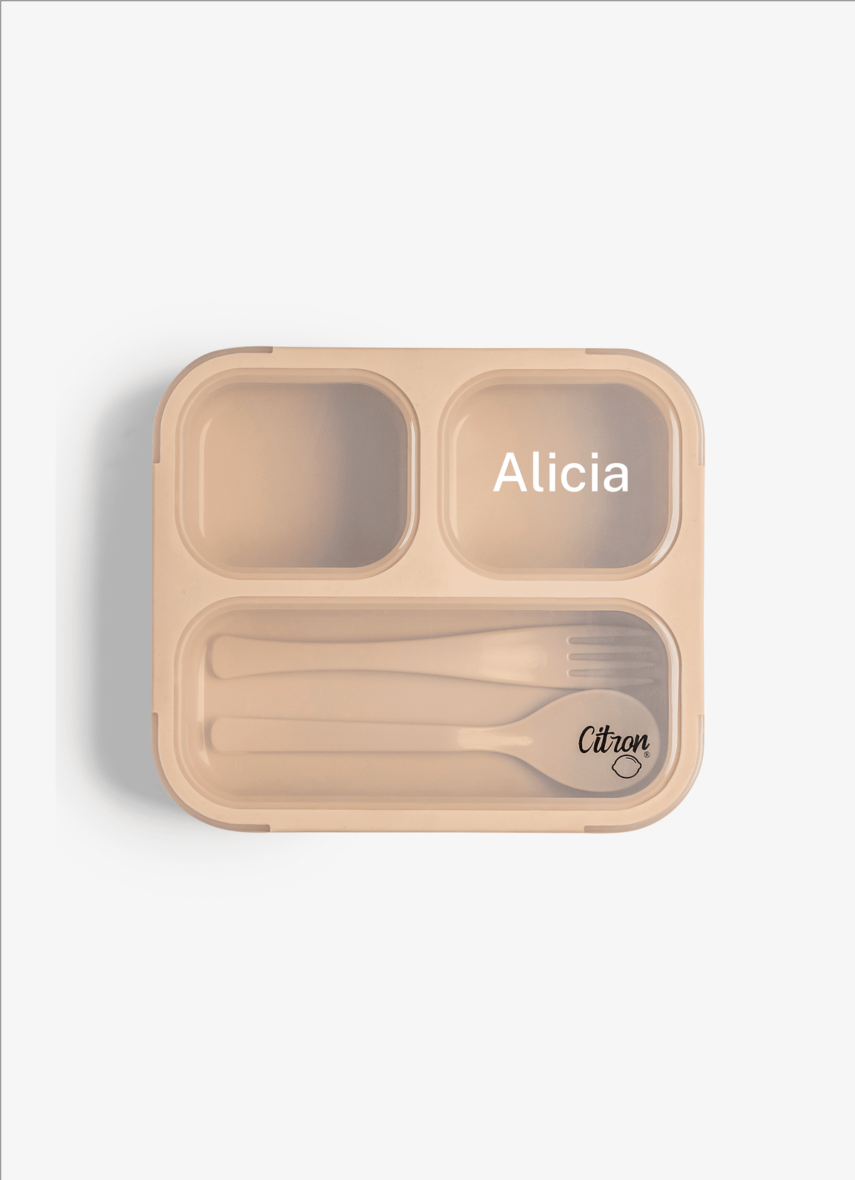 Lunch Box with Fork & Spoon - Beige