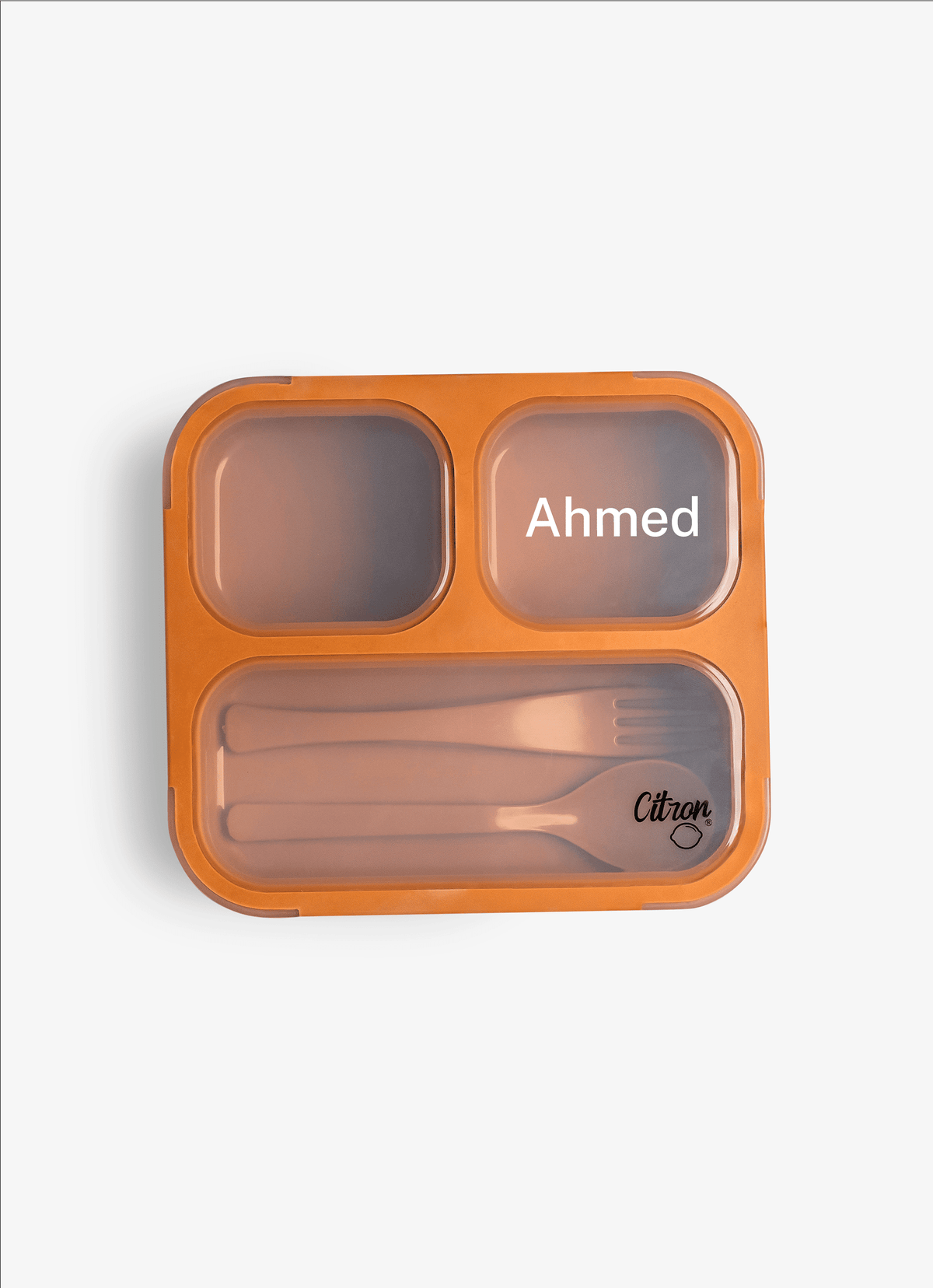 Lunch Box with Fork & Spoon - Caramel