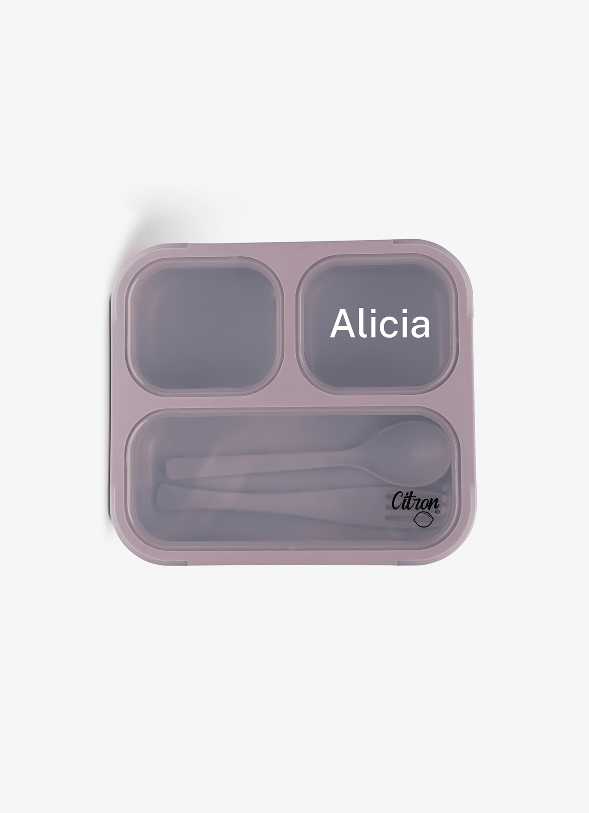 Lunch Box with Fork & Spoon - Purple