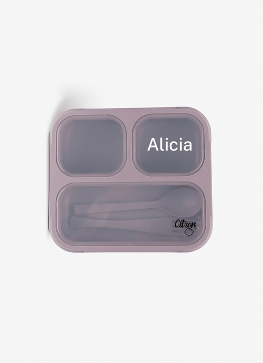 Lunch Box with Fork & Spoon - Purple