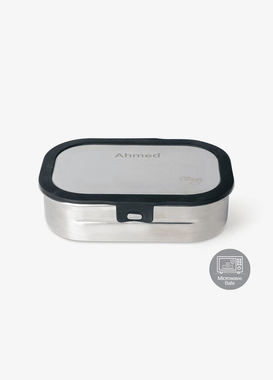 Stainless Steel Lunchbox - 2 Compartment - Black